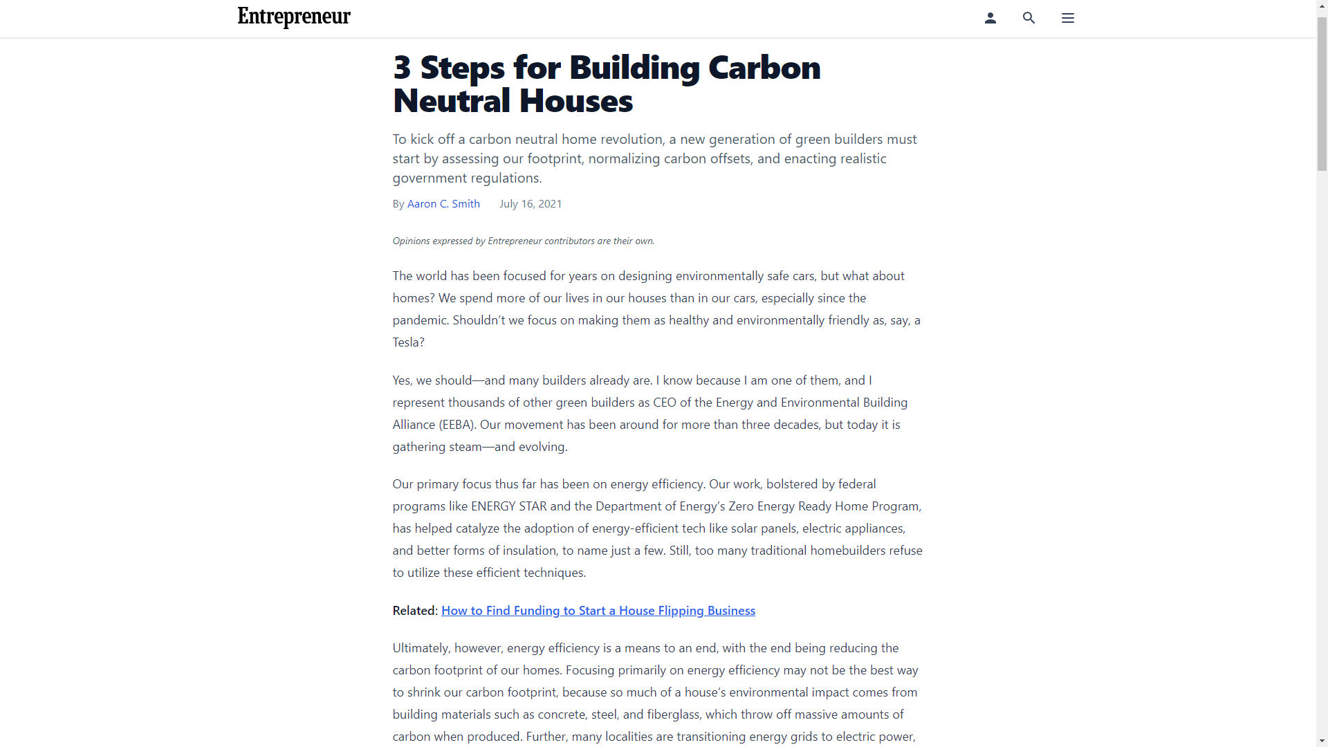 3 Steps for Building Carbon Neutral Houses